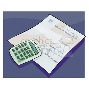 Calculator and receipts clipart. Commercial use image # 149694