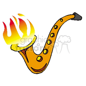   music instruments sax saxophone saxophones fire flames  FLAMINGSAX.gif Clip Art Music Woodwinds 