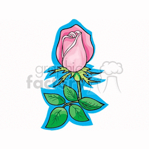 One single pink rose clipart. Royalty-free icon # 151346