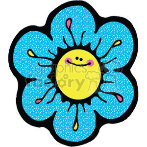 cartoon flower with a smile clipart. Commercial use image # 151644
