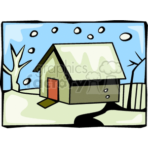 Winter cabin with snow clipart. Royalty-free image # 152845