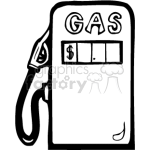 Black and white gas pump clipart.