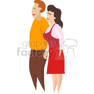 Happy Man and Woman Holding Hands clipart. Royalty-free image # 153712