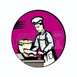 chef cooking dinner clipart.