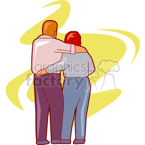 clipart - couple hugging.