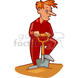   digger digging dig shovel man guy people searching search hole holes dirt  digger201.gif Clip Art People 