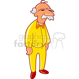 old man in a yellow suit clipart.