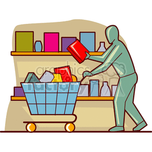   cart shopping carts store man guy people grocery groceries  shopping204.gif Clip Art People 