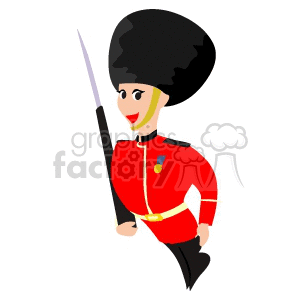 A British Soldier Standing at Attention clipart. Royalty-free image # 155483