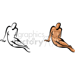 clipart - A Person Sitting Posed .