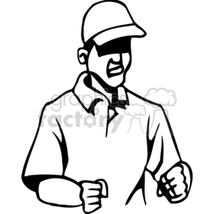 A Man looking mad with his hands in a Fist clipart.