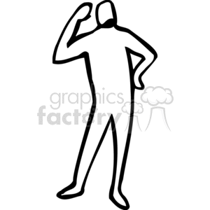 A Black and White Image of a Man Listening clipart. Royalty-free image # 155766