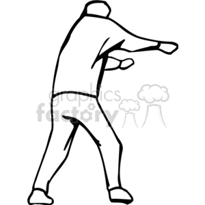 A Black and White Image of a Person With their Arms Out clipart. Royalty-free image # 155784