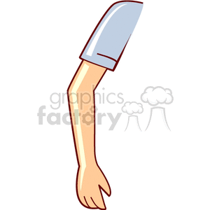 persons arm that is wearing a blue t-shirt clipart. Commercial use image # 155994