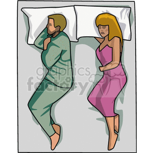couple sleeping in bed clipart. Commercial use image # 156020