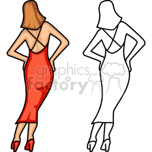   people women lady red dress  PPA0117.gif Clip Art People Adults 
