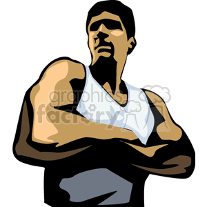   people muscle muscles construction worker tank+top shirts man guy watching  PPA0119.gif Clip Art People Adults  worried union protest refugee arms crossed