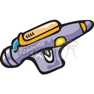 A Small Purple and Yellow Alien Hand Gun  clipart. Commercial use image # 156186