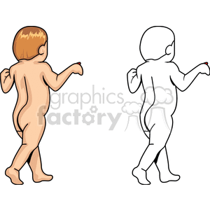 clipart - naked baby.