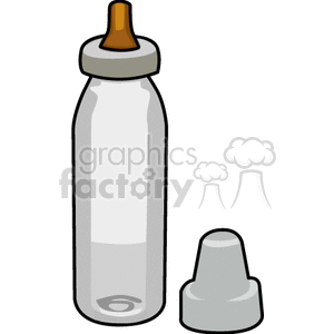 White baby bottle open clipart.