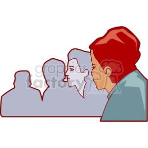 A Group of People Sitting and Having a Discussion clipart.