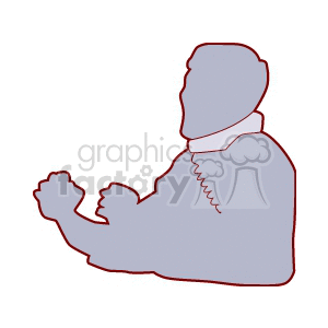 A Silhouette of a Man on the Phone Holding his hands up clipart. Royalty-free image # 156588