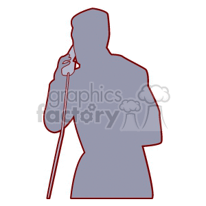 A Silhouette of a Man Standing While on the Phone clipart. Royalty-free image # 156590