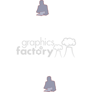 A Silhouette of a Man Sitting Reading some Paper work clipart. Royalty-free image # 156594