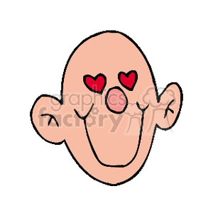   face faces people head heads heart hearts bald love man guy  LOVESTRUCK.gif Clip Art People Faces 