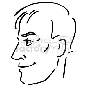 The image is a clipart of a man's face in profile view. It shows a stylized outline of a man's facial features, including the forehead, nose, lips, chin, and a portion of the ear.