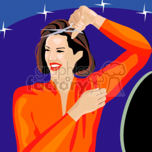 hairdressing_home_woman002 clipart. Commercial use image # 157966