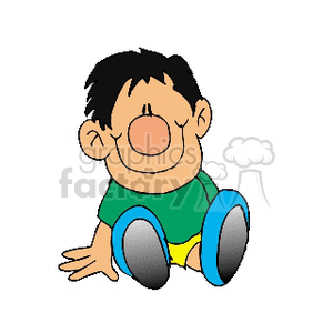 Little person sitting with a big grin on their face clipart. Royalty-free image # 158636