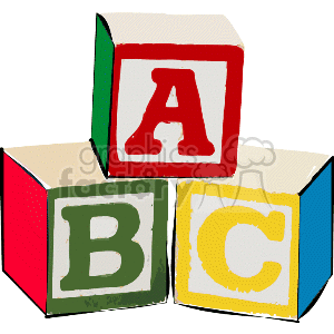 A B C blocks clipart. Commercial use image # 158661