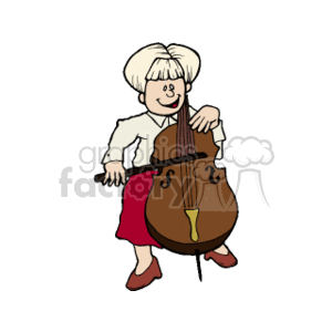 A little girl playing the cello clipart. Commercial use image # 158971