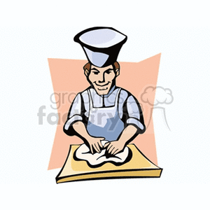 Man kneading dough clipart. Royalty-free image # 159921