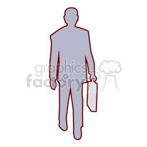 Silhouette of a man holding a briefcase  clipart. Commercial use image # 159965