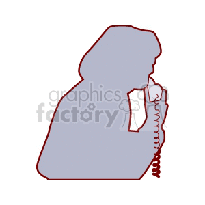 Silhouette woman talking on the telephone clipart. Royalty-free image # 159981