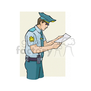   police policeman cops law policemen officer reading cop  cop2.gif Clip Art People Occupations 