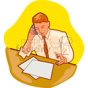   manager office work phone talk talking  officeworker300.gif Clip Art People Occupations 