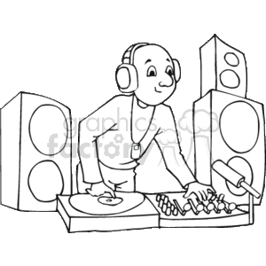 cartoon DJ clipart.