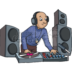 cartoon music DJ clipart.