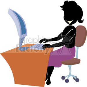  shadow people work working occupations secretary desk desks office business computers   occupation007 Clip Art People Occupations 