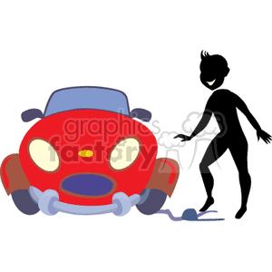 Guy pumping up his tire clipart. Commercial use image # 161201