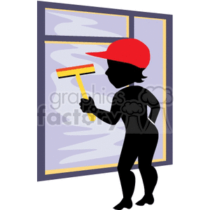 cartoon window cleaner clipart. Commercial use image # 161251