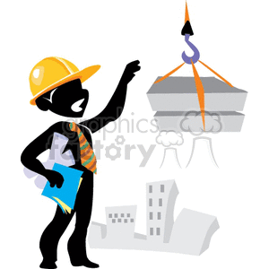  shadow people work working occupations construction crane cranes building buildings foreman blueprint blueprints  Clip Art People Occupations 