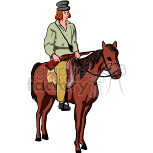 Pilgrim riding a horse clipart.