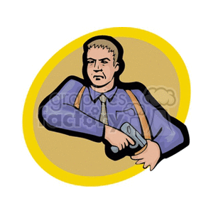cop pulling his gun clipart. Commercial use image # 161552
