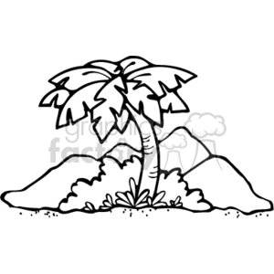 Black and white palm tree scenery clipart. Royalty-free image # 162774