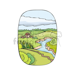 mountain mountains land tree trees house houses building buildings real+estate town towns land country river rivers water village.gif Clip+Art Places Landscape canal