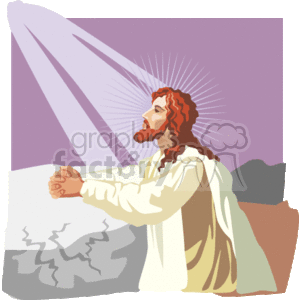 Jesus in the Gethsemane clipart. Commercial use image # 164159